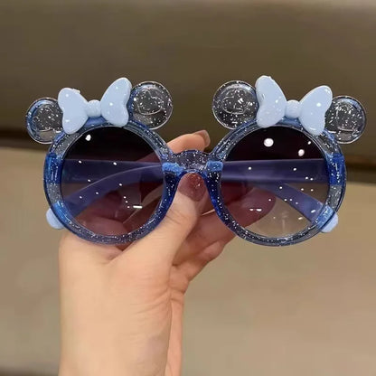 New Cute Crystal Bow Girls Children Sunglasses Fashion Trend Personalized Cartoon Sun Glasses Kids Shiny Eyewear