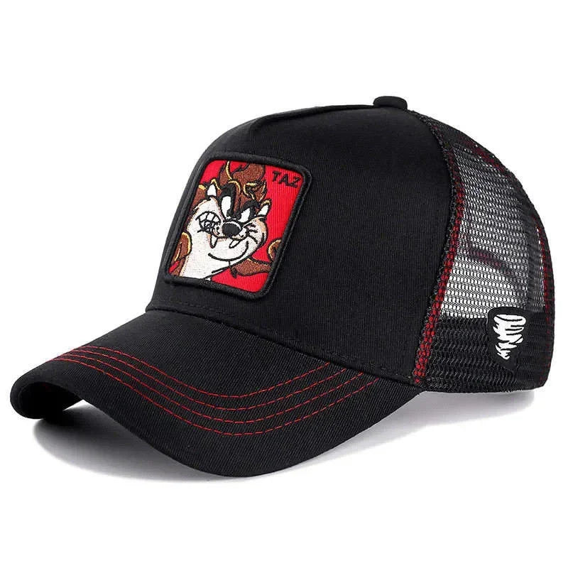 Hot Sale Unisex Anime Cartoon Cap High Quality Embroidered Patch Draw Baseball Cap Male Female Trucker Hat Mesh Hats Sun Hat