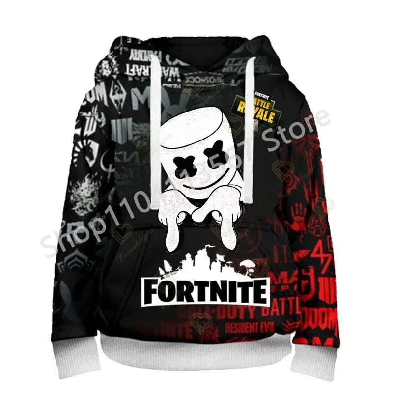 Llama Battle Royale F-Fortnited Hoodies 3D Printed Men Women Children Sweatshirts Boy Girl Kids Streetwear Pullover Green Tops