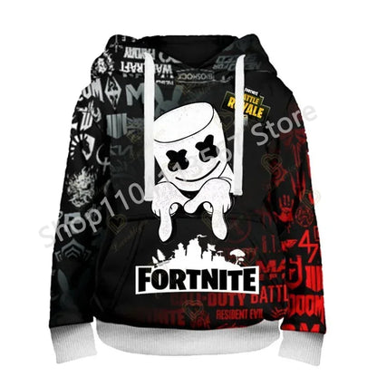Llama Battle Royale F-Fortnited Hoodies 3D Printed Men Women Children Sweatshirts Boy Girl Kids Streetwear Pullover Green Tops
