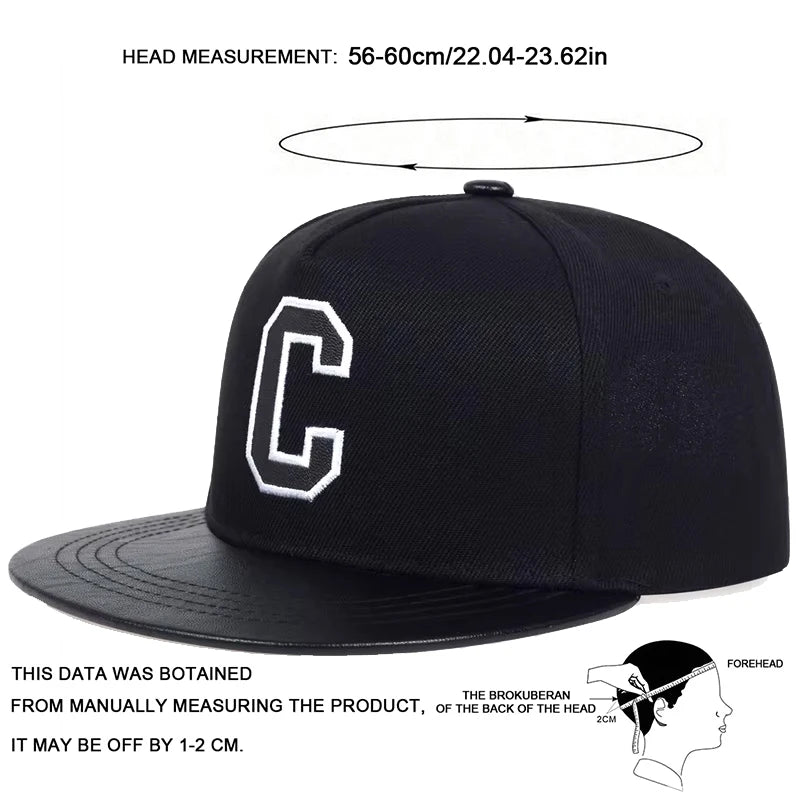 Unisex C Letter Embroidery Hip-hop Hats Spring Autumn Adjustable Casual Snapback Baseball Caps Outdoor Sunscreen Hat Sports Cap