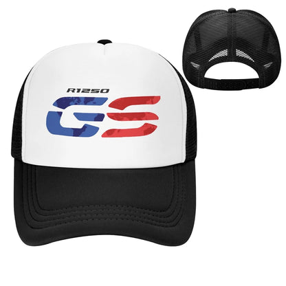 GS World Map Motorcycle Trucker Hat Adult Fashion Hats Sun Caps Fishing Hat Breathable Polyester Mesh Baseball Caps Summer
