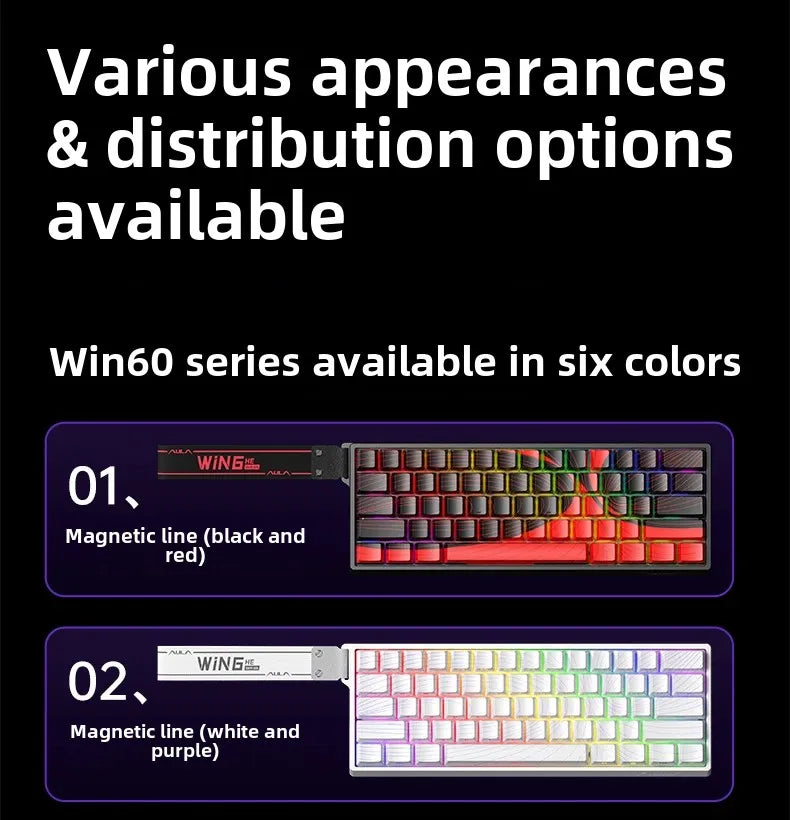 Aula Win60He Magnetic Switch Keyboard Wired Win 60 HE Mechanical Keyboard Esports Gamer Win68 Keyboards Custom Win60 He Gifts