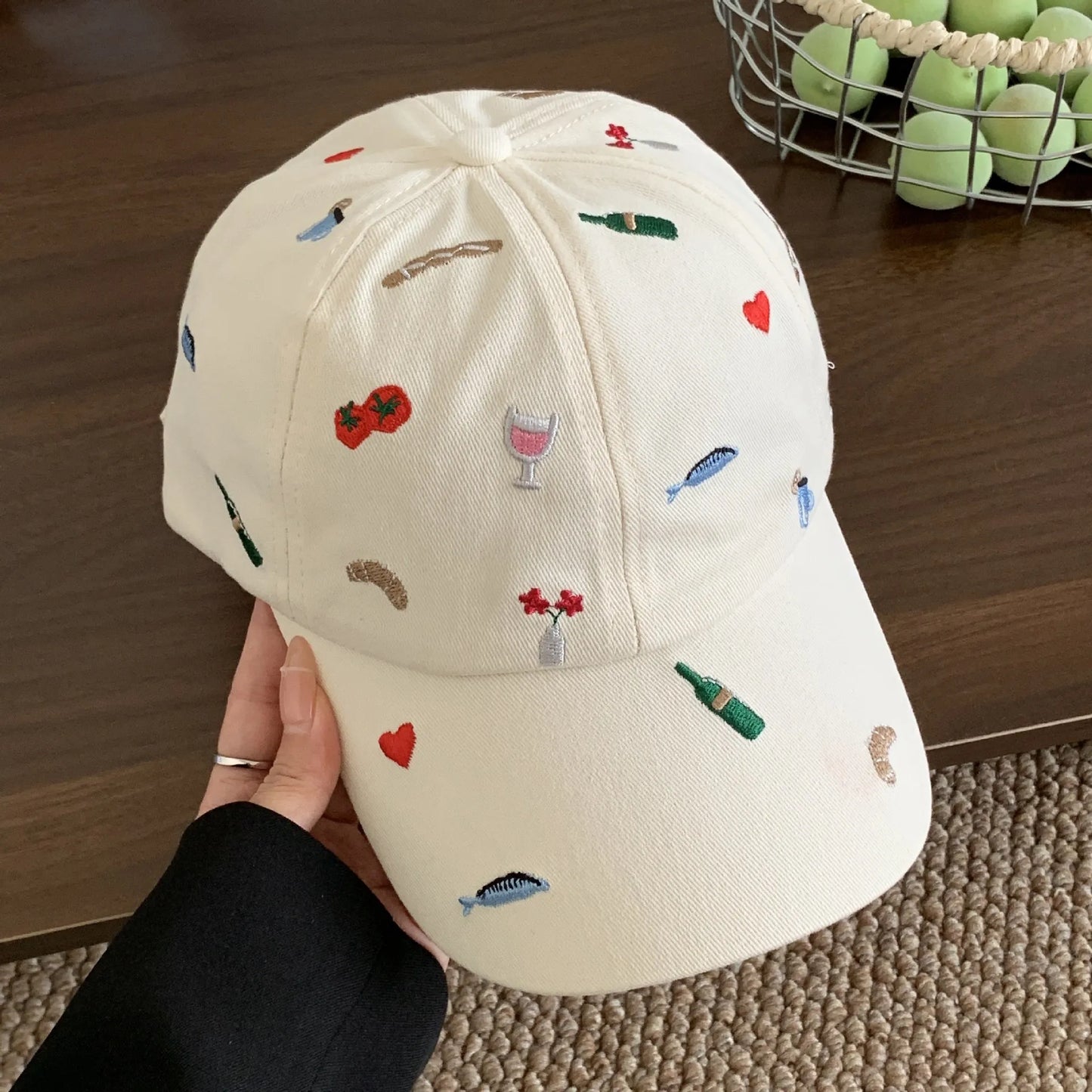 Cute Hats Japanese Sweet Style Retro Embroidered Baseball Cap Versatile Women's Baseball Cap Casual Sunshade Sun Protection Cap