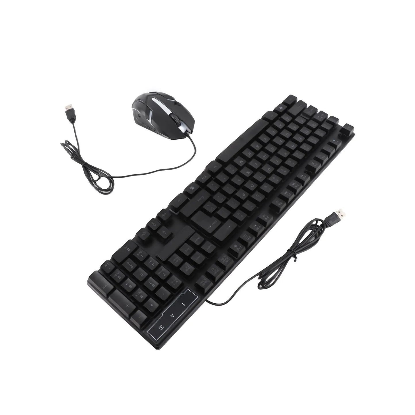 Combo gaming de teclado y ratón de 4 piezas, teclado ergonómico de 104 teclas, ratón con luz de respiración de 4 colores, auriculares y alfombrilla antideslizante para ratón