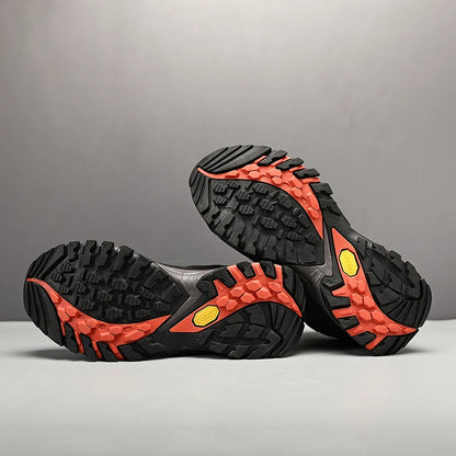 HIKEUP Botas de senderismo altas para hombre, calzado de invierno para exteriores con cordones, antideslizantes, deportivas y casuales, botas de trekking de ante cálidas para hombre