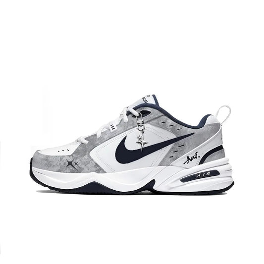 Spersonalizowane trampki Nike Air Monarch 4 „Misty Night Blue Star” – klasyczne, retro męskie buty do biegania
