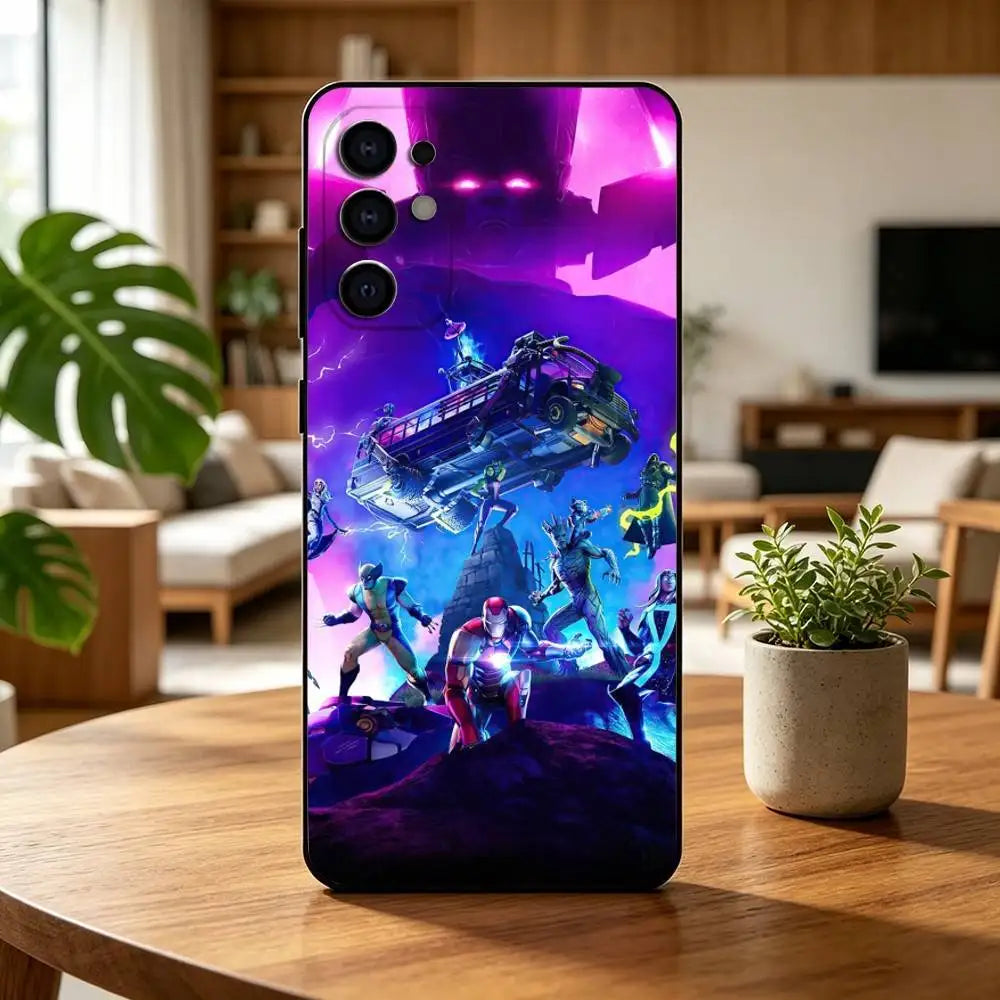 Capa de Telemóvel F-Fortnites-PC Game para Samsung S25,S24,S21,S22,S23,S30,Ultra,S20,Plus,Fe,Lite,Note,10,Preta