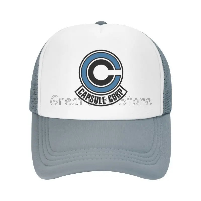 Capsule Corp Mesh Baseball Caps Unisex Hip-Hop Trucker Hat Anime DBZ Dad Hat Adjustable Racing Cap Summer Trucker Snapback Hats
