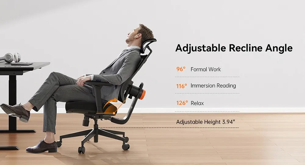 NEWTRAL MAGICH003 Ergonomic Office Chair with Adaptive Lumbar Support, Adjustable Headrest, 3D Armrests, Reclining Executive Desk Chair