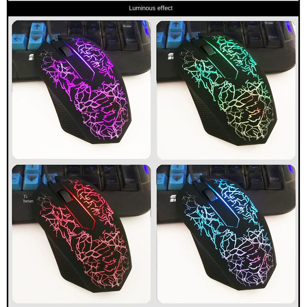 2400 DPI USB-bedrade gamingmuis met ledverlichting, professionele gamermuis, ergonomische computermuis voor PC, laptop en Macbook