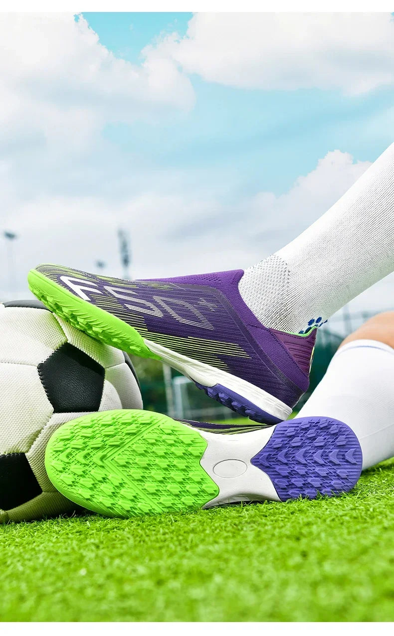 Nouvelles chaussures de football pour hommes, chaussures de match, crampons pour terrain en gazon, baskets de haute qualité, chaussures de futsal pour intérieur, chaussures montantes antidérapantes pour extérieur, meilleu