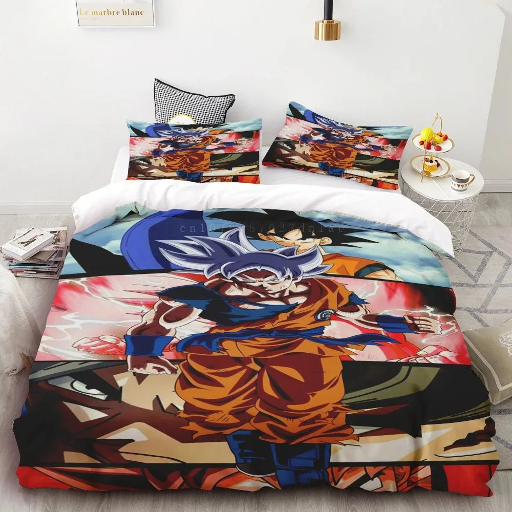 „Goku“ antklodžių užvalkalų rinkinys „Dragon Ball“ paaugliams skirtas patalynės rinkinys, antklodžių užvalkalai vaikams, berniukams, geriausios dovanos, „Queen“ ir „King“ dydžių miegamojo dekoracija