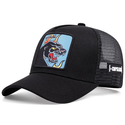 New High Quality Outdoor Sport Black Panther Baseball Cap Spring And Summer Embroidered Adjustable Unisex Hip Hop Dad Mesh Hat