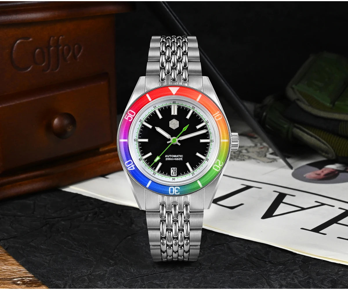 San Martin 39.5mm Summer Dive Watch Fashion Fun Fruit Series Men Sports Watches NH35 Automatic Mechanical 20 ATM SN0116 Reloj