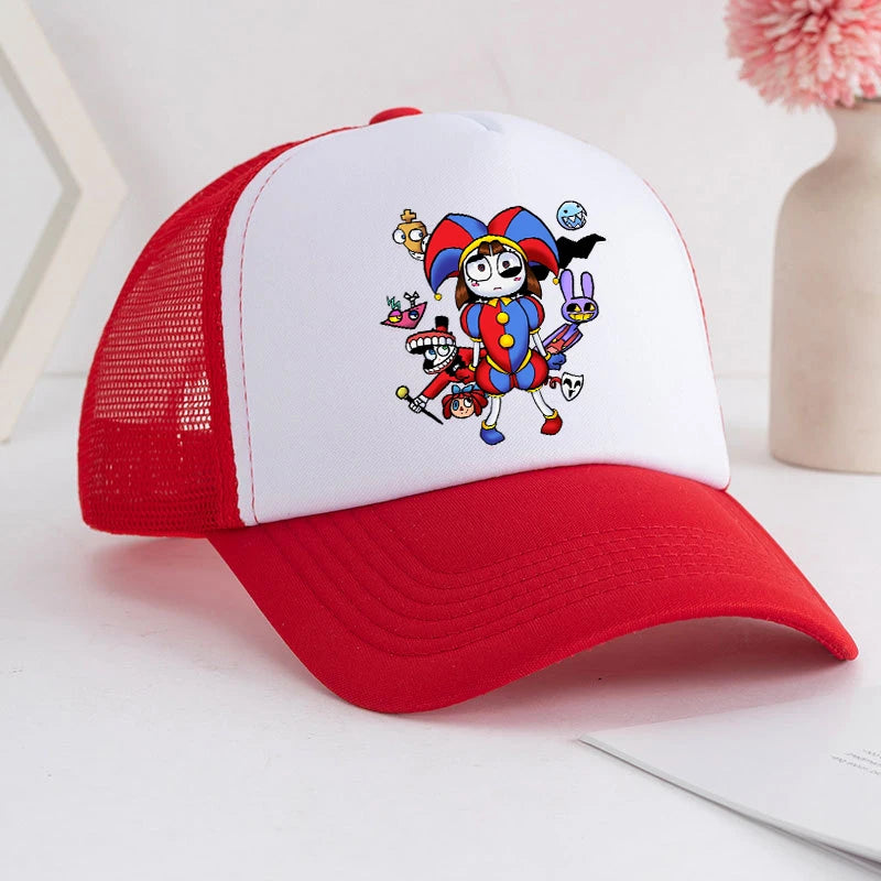Cartoon The Amazing Digital Circus-baseballpet voor volwassenen, met anime-print, voor studenten, zomerse athleisure, verstelbaar, schattige zonnehoed, cadeau