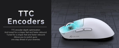 ATTACK SHARK X3 Lightweight Wireless Gaming Mouse, 49g Tri-Mode,PAW3395 26K DPI Sensor, 200h Battery Life,5 Programmable Buttons