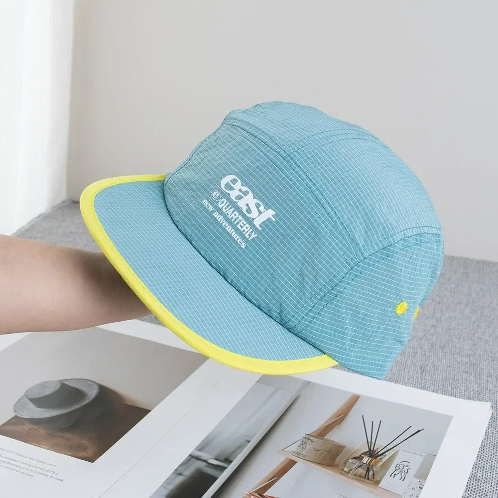 Retro Japanese Style Hip-hop Hats 5 Panel Thin Flat Brimmed Baseball Cap Quick-drying Breathable Sunscreen Hat Unisex