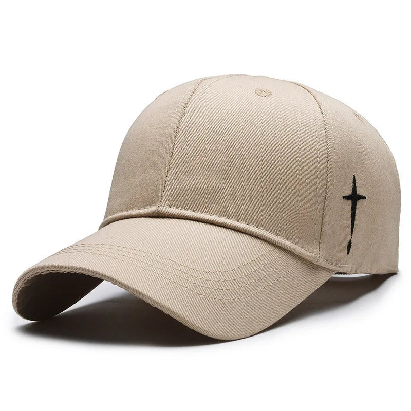 Unisex Simple Cross Water Drop Embroidery Baseball Caps Spring and Autumn Outdoor Adjustable Casual Hat Sunscreen Hat