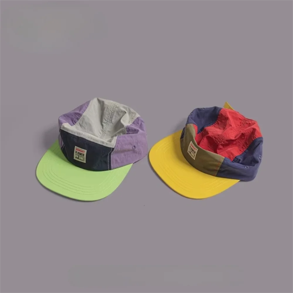 Retro Japanese Style Hip-hop Hats 5 Panel Thin Flat Brimmed Baseball Cap Quick-drying Breathable Sunscreen Hat Unisex