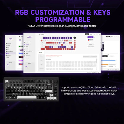 Akko 5075 V3 75% Mechanical Keyboard 8000/10000mAh 2.4GHz Wireless/ Wired Type-C/BT 5.0 Hot Swap RGB Gasket for Gaming Typing
