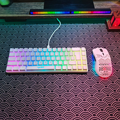 Set gaming portatile HXSJ 60% RGB con tastiera e mouse, tastiera a membrana cablata 68 tasti e mouse wireless leggero a 3 modalità per PC Mac