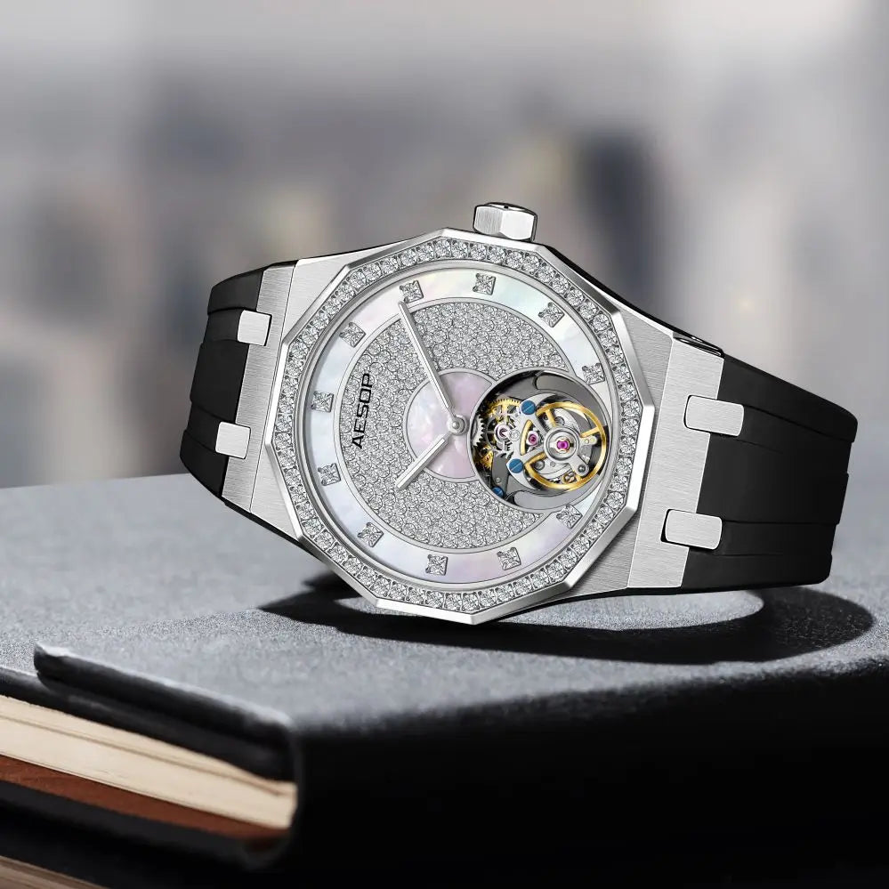 AESOP Echte Fliegende Tourbillon Mechanische Skeleton Uhr Für Mann Luxus Wasserdichte Armbanduhren Saphir Spiegel Gradienten new
