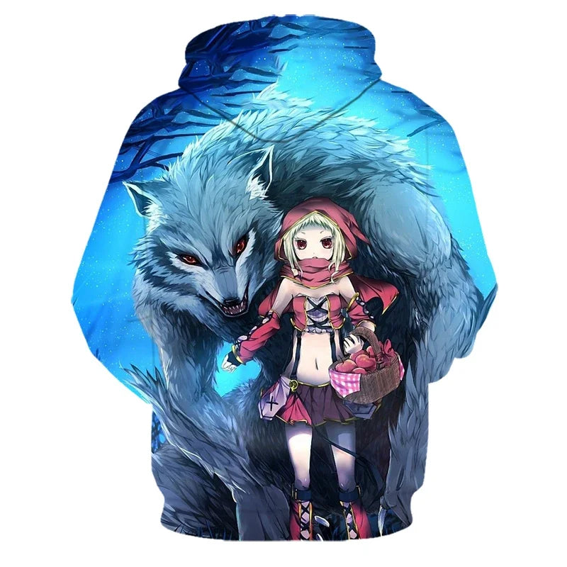 Animal Wolf – bluzy z kapturem drukowane w 3D dla mężczyzn i kobiet, modne, codzienne, oversize, swetry typu pullover, styl hip-hopowy, Harajuku, odzież uliczna