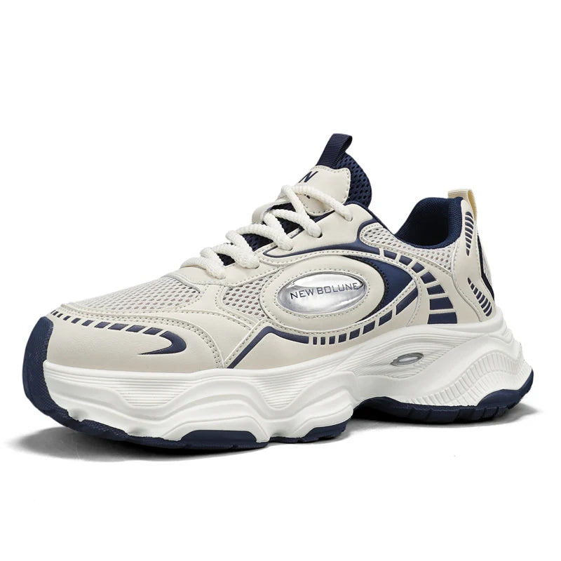 Herren-Sportschuhe – Neu, aus Mesh, atmungsaktiv, mit dicker Sohle, höhenverstellend, strapazierfähig, für den täglichen Weg zur Arbeit, vielseitig einsetzbare Freizeit-Sneaker