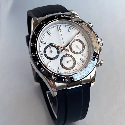 Luxury VK63 Men's Watch Quartz Movement Business Stop Watches 39mm Steel/Rose Gold Date Luminous Dial Fully Chronograph