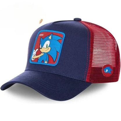 Cartoon Sonics Series Creativity Baseball Caps Summer Breathable Mesh Trucker Sun Hat Adjustable Hip-Hop Hat
