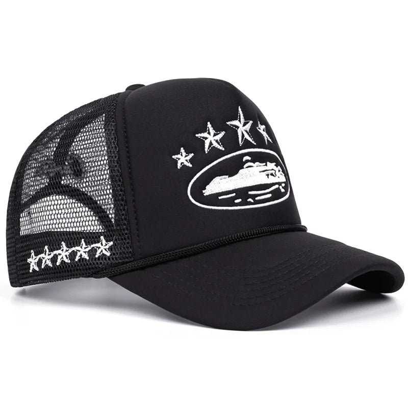 Fashion New Unisex Print Baseball Hats Hip Hop Breathable Personal Sunshade Mesh Versatile Street Snapback Hats Trucker Caps