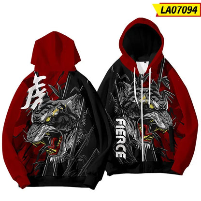 3D Print Chinese New Year Clothes Men Hoodies Kids Fashion Dragon Graphic Sweatshirts Cool Streetwear Hooded Hoody Clothing Top