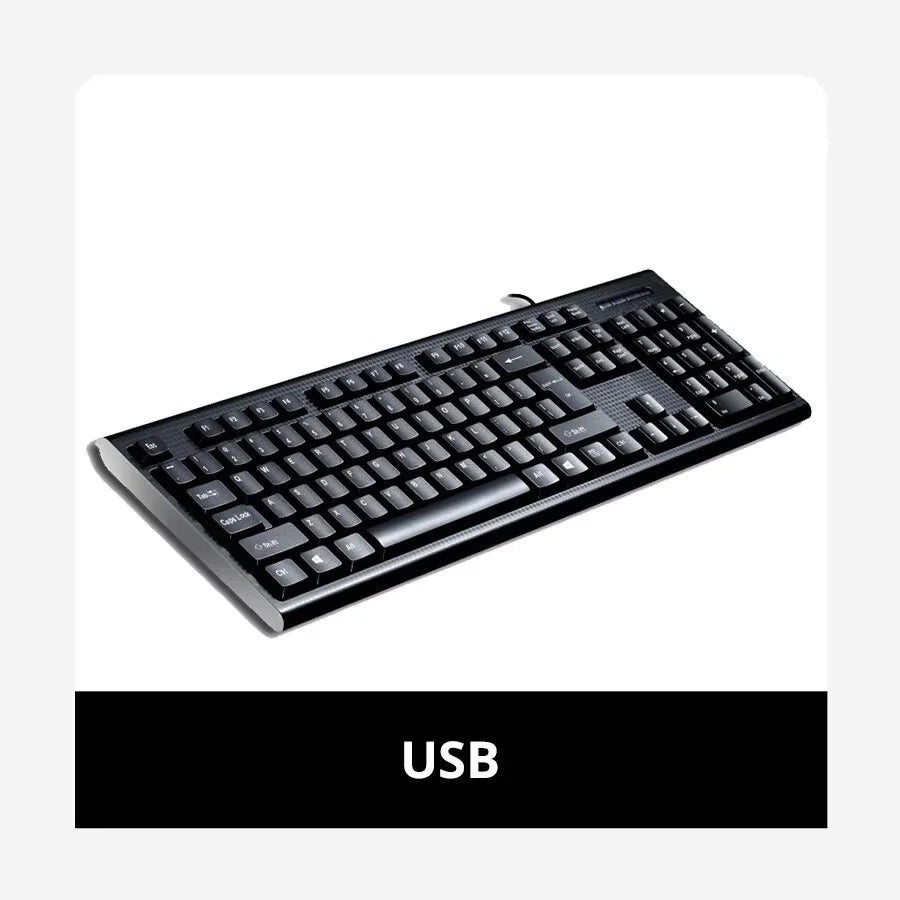 Teclado individual Q9 USB de porta quadrada, para escritório, empresa e casa, PS2 de entrada redonda, com fios, para computador de secretária