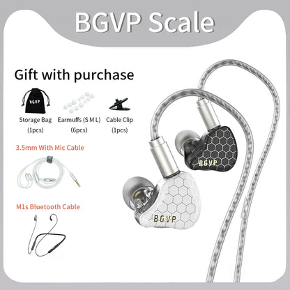 BGVP Scale 2DD In Ear Monitor Earphone 6D Sound Effects Gaming Headset HiFi Wired Headphones Bass Stereo Earpiece Music Earbuds