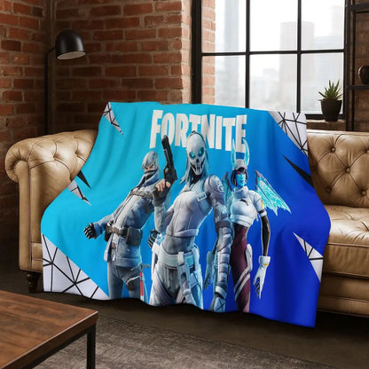 Manta 3D F-Fortnite Game Cartoon em flanela, macia e quente, para cama, quarto, sala de estar, viagens, campismo e presente para crianças