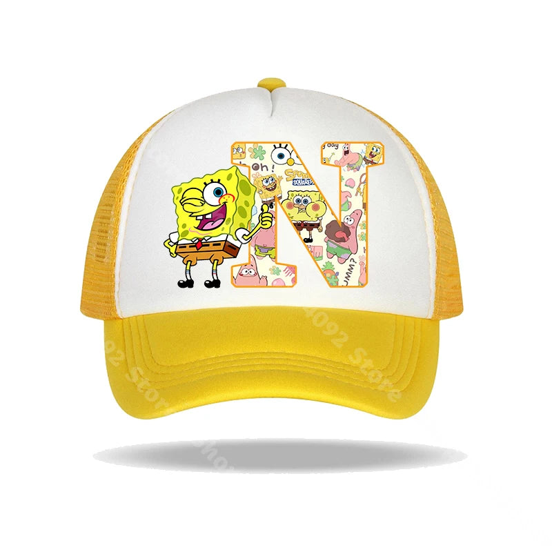 SpongeBob SquarePanted Baseball Cap Kids Adults Letter Print Sun Hats Anime Cartoon Adjustable Peaked Caps Summer Casual Hat New