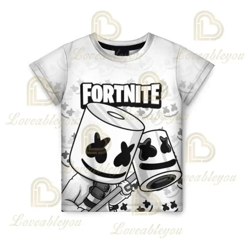 Battle Royale 3D Fortnite T-shirt Tees Men and Women Boys Girls Victory Cartoon Tops Teen Clothes Kids Hero Game Tees Tops