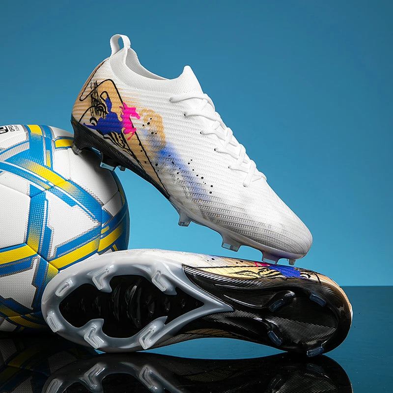 Nuovi scarpini da calcio da uomo, tacchetti FG antiscivolo per allenamento, scarpe da calcio con tacchetti lunghi, da partita, ultraleggeri, per outdoor, dropshipping