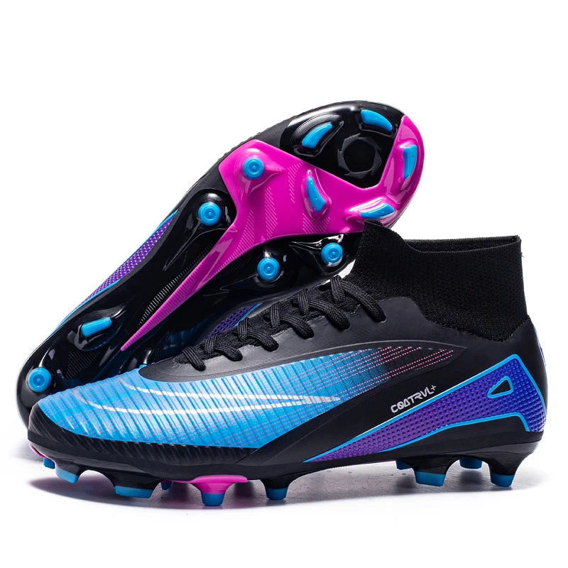 Chaussures de football montantes pour hommes, crampons longs, chaussures de football pour adultes, légères, entraînement sportif professionnel