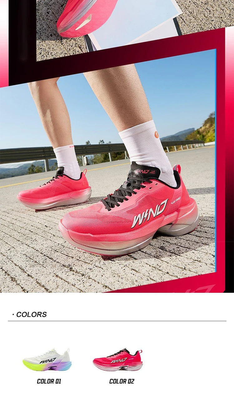 QIAODAN WIND 4PRO Pantofi de maraton cu talpă din carbon pentru bărbați, adidași profesioniști de curse, pantofi sport de alergare respirabili QDB023262291