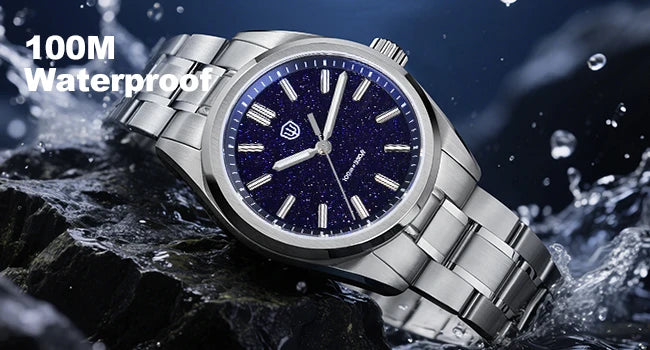 Watchdives WD0003B ‌Aventurine Dial Watch VH31 Quartz Movement Sapphire Crystal Luminous 100m Waterproof 36mm Vintage Watches