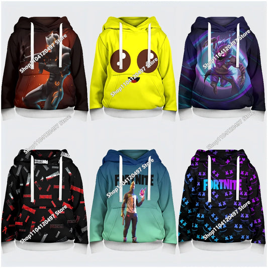 Sweatshirts com Capuz Fortnite 2025 Novas com Impressão 3D para Homem, Hoodie Harajuku de Manga Comprida, Sweatshirt Oversized Unissexo para Cosplay