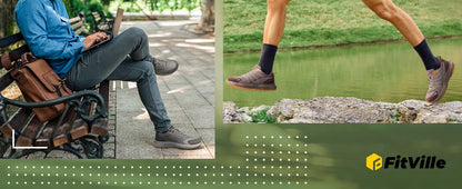 FitVille extra brede sneakers voor heren, wandel- en loopschoenen, brede neus, lichtgewicht hardloopschoen voor platvoeten met steun voor de voetboog