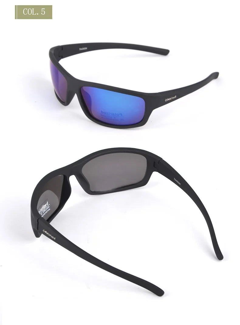 TAGION Sport Sunglasses Men Polarized Hipster Glasses UV400 Hiking Driving Glasses Lentes De Sol Hombre Polarizing Lenses TG5104