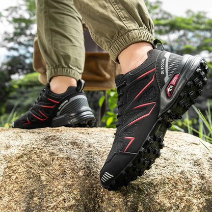 2025 New Men Hiking Shoes Outdoor Waterproof Sports Shoes Comfortable Leather Hiking Training Boots Large Size Tactical Shoe Men