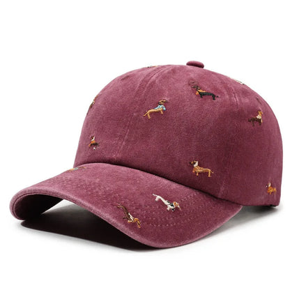 New puppy retro spring and autumn fashion washed Auteng soft top baseball cap, street worn new duckbill hat with embroidery