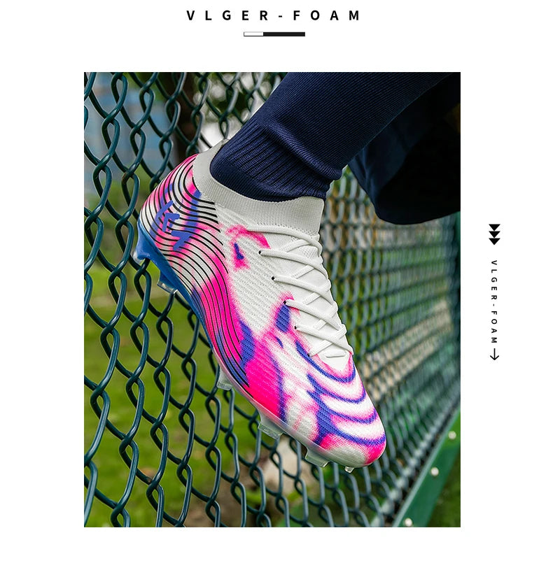New Men Soccer Shoes Hot-selling Sneakers Grass Cleats High-quality Football Boots Non-Slip Boys Match Outdoor High-top Light