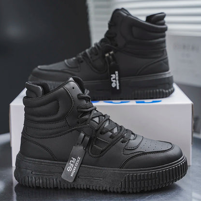 Baskets décontractées de mode, chaussures de skateboard montantes, bottines pour étudiants, hommes et femmes, tendance, résistantes à l'usure, bicolores, pour couples