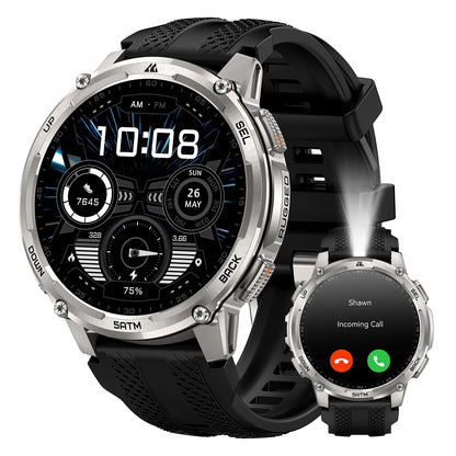 KOSPET TANK T4C Men's Outdoor Watch Rugged GPS  50M Waterproof Military Spec with Integrated Flashlight and Activity Tracking